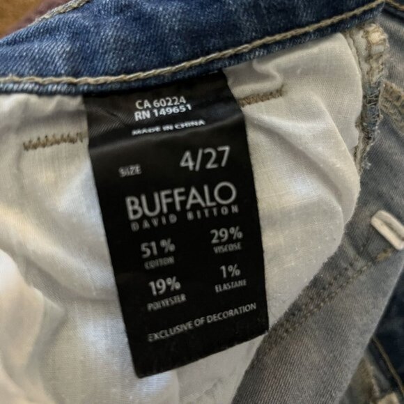 Buffalo Jess Rip & Repair Mid-Rise Skinny Jeans Raw Hem Women's 4 - Picture 7 of 10